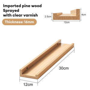 Ditto Solid Wood Wall Shelf Wall Mounted Shelf Hanging Shelves 120mm thickened Storage Storage Partition Living Room Porch Wall Bedroom Wall Storage