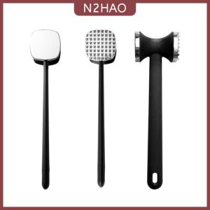 N2HAO Bít tết búa vồ hai mặt hợp kim kẽm thịt Tenderizer thịt pounder Tối đa hóa hương vị thực phẩm thịt búa bít tết thịt nấu ăn