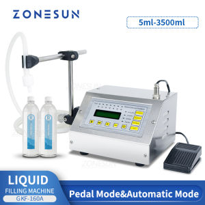 ZONESUN New GFK-160A Semi-Automatic Juice Water Soya Milk Small Bottle Liquid Filling Machine Dosing Filler