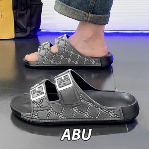 Sandal Pria Terbaru Double Strap Casual 2025 Fashion Import Sendal Pria Slip Karet Distro Slop On Eva Flat Sepatu Sandal Cowok Kekinian