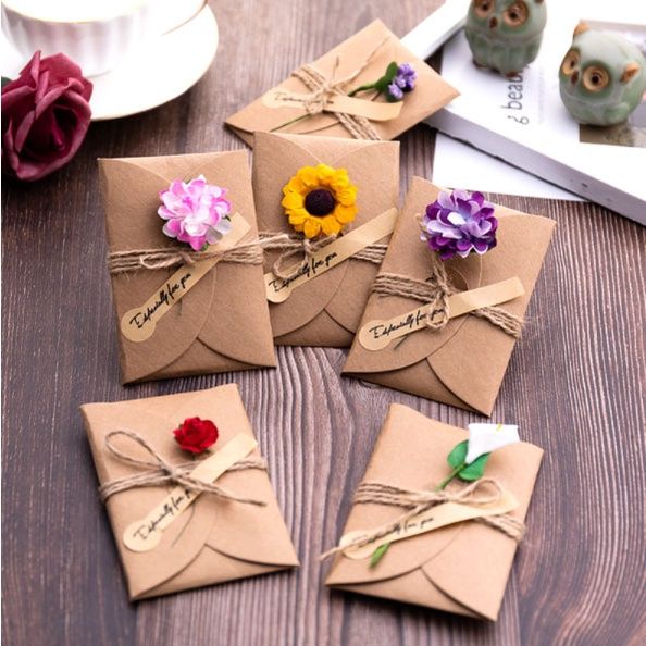 1pc Kraft Paper Dried Flower Creative Diy Blessing Greeting Card Hand T Business Card Lazada Ph