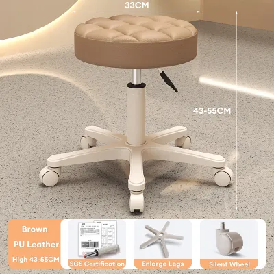 Swivel Round Stool Hydraulic Chair With Wheels Adjustable Height Spa Salon Chair Lounge Dining Chair