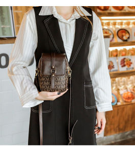 Azgalery T269 / Tas Selempang Bahu Wanita Kasual Kekinian Motif Monogram Bahan Kulit PU Sling Bag Mini Pocket Hp Multifungsi Elegant Import Trendy Fashion Style Korea / COD