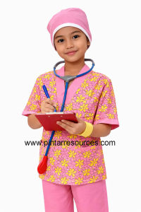 READY STOCK Cosplay Kids Children Nurse Jururawat Occupation Career Ambitions Front-liner Costume Uniform Scrubs Pakaian Hari Kerjaya