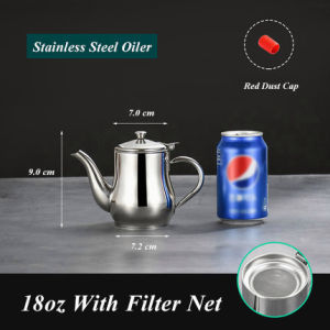 32oz Stainless Steel Oil Container Kitchen Oil Filter Pot Oil Storage Bottle Household Oil Strainer