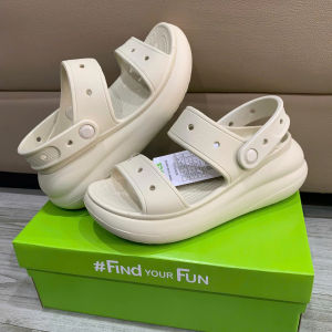 DÉP NHỰA ĐI MƯA CROsS BAND CRUSH SANDAL TRƠN THƯỜNG CAO 6CM CHO NỮ TẶNG KÈM STIC