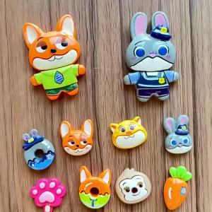 Croc clog accessories featuring Judy and Nick adorable shoe charms DIY Three-dimensional accessories shoe upper decorations suitable for resin