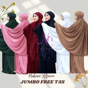 Mukenah Jumbo Free Tas Dewasa Model Terbaru Mukena Rempel Kepala Polos Bigsize XXXL Bahan Kaos Jersery Adem Tebal Roko Annisa Wanita Dewasa Tidak Terawang Termurah Terlaris