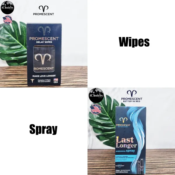 Promescent Logo Promescent _ Last Longer Endurance Spray 2.6 mL or 5 Wipes Delay Spray ...