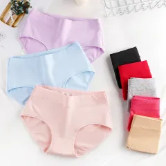4pcs/set Pure Cotton Panties Breathable Women Underwear Mid Waist
