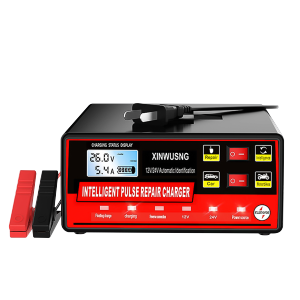 Universal 12V/24V Car Battery Charger with Pulse Repair LCD Display for Motorcycle Batteries