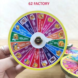 Vòng quay ăn nhậu mini 16 ô trắng đỏ bằng gỗ MDF chống nước an toàn