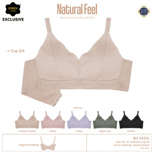 Sorex Bra Exclusive Natural Feel Busa Tanpa Kawat Kait 3 Setara Cup B Cup 3/4 Bra BH 34241