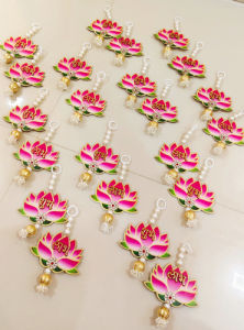 Traditional Reusable Lotus Design Shubh Labh Hanging for Door Entrance | Wall Decor | Diwali Decoration | Festival Decoration (Pack of 2 pcs)