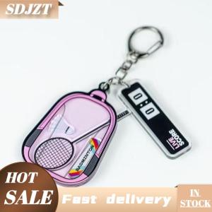 SDJZT Sáng Tạo Mini 3D Cầu Lông Vợt Bóng Charms Móc Khóa Thể Thao Lưu Niệm Túi Móc Khóa Xe Đính Phụ Kiện Chìa Khóa Chủ Quà Tặng