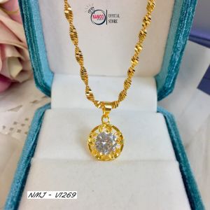 Dây Chuyền Nữ V1269 Mạ Vàng Mặt Hoa Năm Cánh Đính Đá Thời Trang Cho Nàng