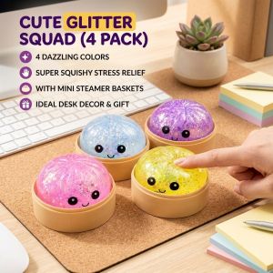 Crystal Bun Stress Relief Toy With Squeezable Fun Creative Anxiety Relief Squeeze Decompression Simulation Bun