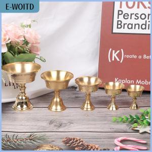【E-WOITD】 Multi-Size Golden Copper Alloy Candle Holder Candlestick Candelabrum Home Decor