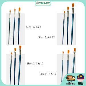 Artist Brush X-ART Nylon Flat Brush Set (3 Brushes in 1 Set)