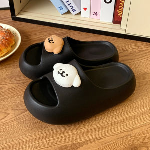 Free Shipping Cute Puppy-Themed Thick-Soled Slippers For Women Perfect For Summer Wear With A Soft Sole Non-Slip Design And Suitable For Both Indoor And Outdoor Use