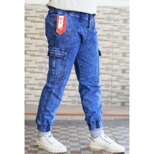 KALLSTARS CELANA JOGGER CARGO JEANS PRIA DENIM SNOW NON STRETCH – SNOW LIGHT BLUE