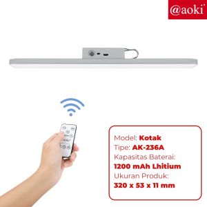 Aoki AK236A Lampu LED Magnet Tempel Remote Dinding / Bisa Digantung Tricolour Rechargeable BONUS Kabel Charger