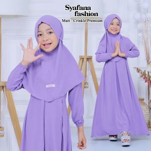 GAMIS MANASIK ANAK BAHAN CRINGKEL SET KERUDUNG