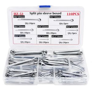 MIRELINA 110/350Pcs Màu bạc Chốt chẻ Nhiều kích cỡ Thép carbon Bộ phụ kiện cố định Bền bỉ Bộ ghim Máy móc nông nghiệp