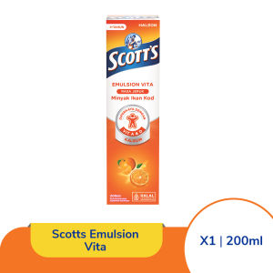 Scotts Vitamin dengan Omega 3 Vitamin A dan D + Kalsium Vita Rasa Jeruk 200ml