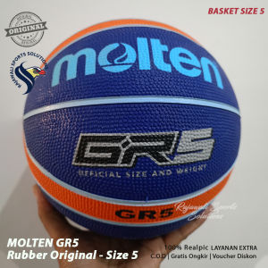 Molten Bola Basket Original Asli GR5 Size 5 Rekomendsi IBL Perbasi Awet Tebal Grip Nyaman