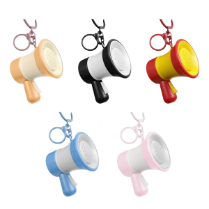 Plastic Keychains Bag Pendant Featuring Mini Voice Changer Speaker for Fun and Entertainment