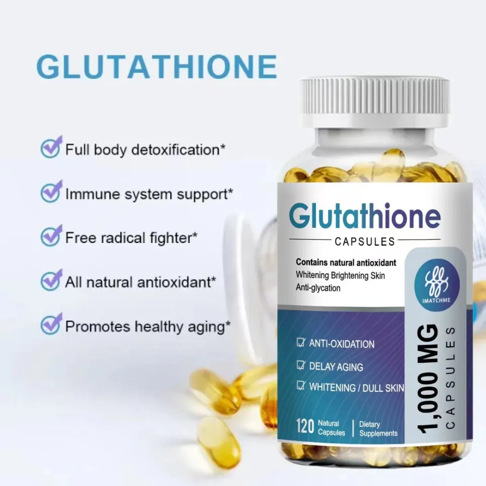 manfaat glutathione kapsul Glutathione Capsules Collagen Antioxidant Anti-Aging Boosting Immunity Dull  Skin Whitening Supplement Health 120pcs