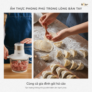 Máy Xay Thịt Đa Năng Bear 2L Cối Thủy Tinh Xay Rau Củ Hạt Cứng Chống Ồn Công Suất 300W - SB-MA02L