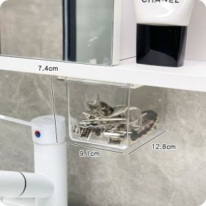 Under-Rack Cabinet Drawer-Type Transparent Cartoon Skincare Storage Box  Punch-free Shelf Bathroom