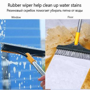 Hakishop 2in 1 Rotatable Magic Wiper Scraper Mop Broom Floor Sweeping Gap Cleaning Brush Floor