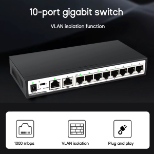 Switch Home NetworkBox10/100/1000Mbps Rj45 Office Wlan Splitter with VLAN Lsolation Function