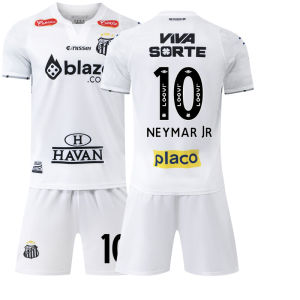 ชุดฟุตบอลบ้าน2425ซานโตสหมายเลข10เสื้อเนย์มาร์สีขาวชุดกีฬาลีกบราซิลพร้อมโฆษณาfootball jersey for men soccer shirt