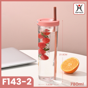 Botol Minum Infused Water 720ml Dengan Sedotan Lipat Tumbler Minuman Buah Segar