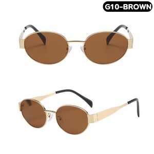 แว่นกันแดด ทรงวงรี โลหะ ดีไซน์เรียบๆแต่เก๋ทันสมัย ป้องกันแสงแดด UV400 แฟชั่นสตรีท แว่นกันแดดแบบกรอบเต็ม แว่นกันแดดที่ทันสมัย ระดับไฮเอนด์ (พร้อมส่ง)