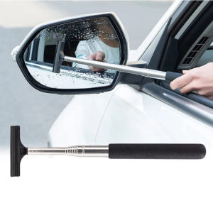 Max 100Cm Extendable Scraper Car Side Mirror Glass Cleaner Mini Wiper Telescopic Stick Long Handle
