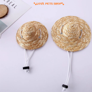 Nón rơm cho Chó mèo gắn chong chóng quay (mẫu mới) - Love Pets Shop
