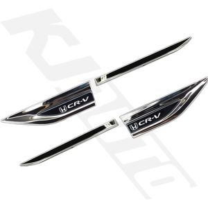 Honda CRV CR-V Stainless Steel Car Door Fender 3D Metal Side Logo Stickers(Left And Right) Creative Decorative Metal Stickers For CRV CR-V G3 G4 G4.5 G5 G5.5