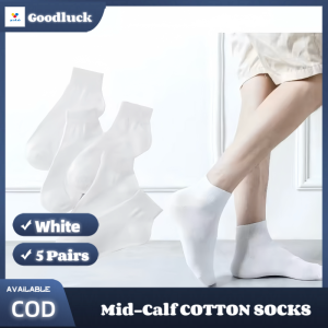 Goodluck 5Pairs Mens Sports Casual Socks Short/Mid Tube/Long Tube Cotton Socks Basketball Socks Sweat Absorbing Socks