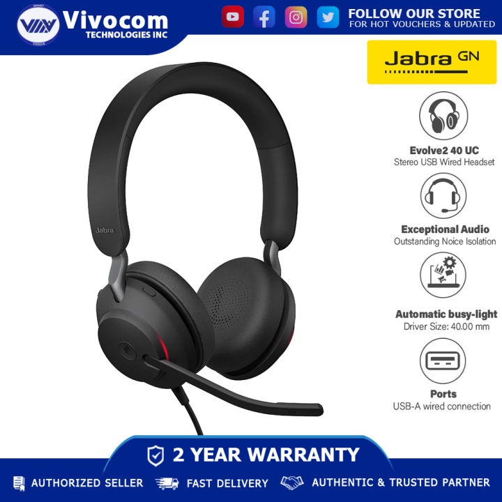 Tai Nghe Jabra Evolve Evolve 40 Uc Duo Lazada Jabra Evolve 40 Ms