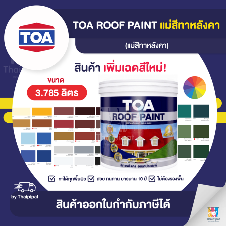 TOA Roof Paint แม่สีทาหลังคา ขนาด 3.785 ลิตร | Thaipipat - ไทพิพัฒน์ ...