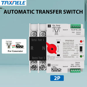 TAXNELE MCB Type Dual Power Automatic Transfer Switch 2P 63A 100A 125A ATS Circuit Breaker Electrical Switch