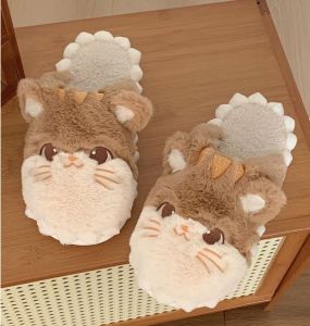 รองเท้า รองเท้าแมว Slipper รองเท้าแมวน้ำตาล สลิปเปอร์ขนนุ่ม รองเท้าใส่ในห้อง รองเท้าขนนุ่ม รองเท้าน่ารัก