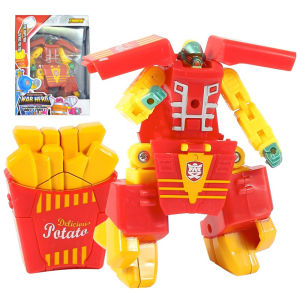 Childrens transformable toys hamburger fries transformable robot birthday party food transformable toys educational toys for boys and girls