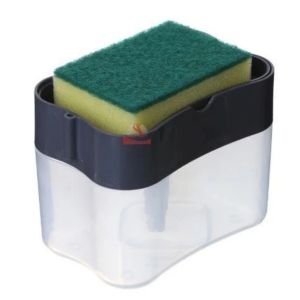 Dispenser Sabun Cuci Piring Bulat 1000ML 2IN1 dengan Spons Cuci Piring Botol Tempat Sabun Cair Cuci Piring Soap Pump