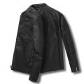 Fuguiniao Men's Leather Jacket Stand Collar Motorcycle Leather Casual Jackets Fashion Male Coat. 